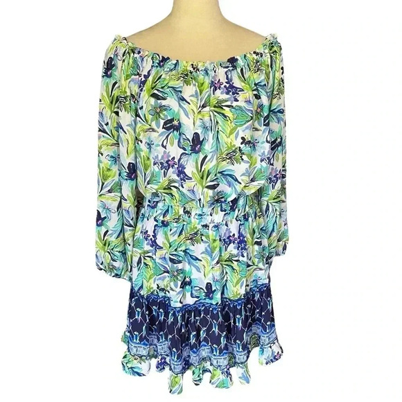 Lilly Pulitzer Lou Lou Floral Off the Shoulder Top & Raya Petal Skirt Women XL - Picture 3 of 12